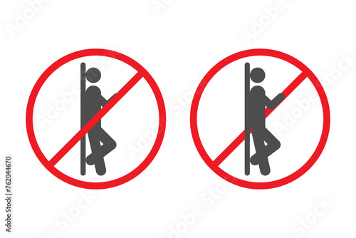vector sign prohibited from leaning, no leaning
