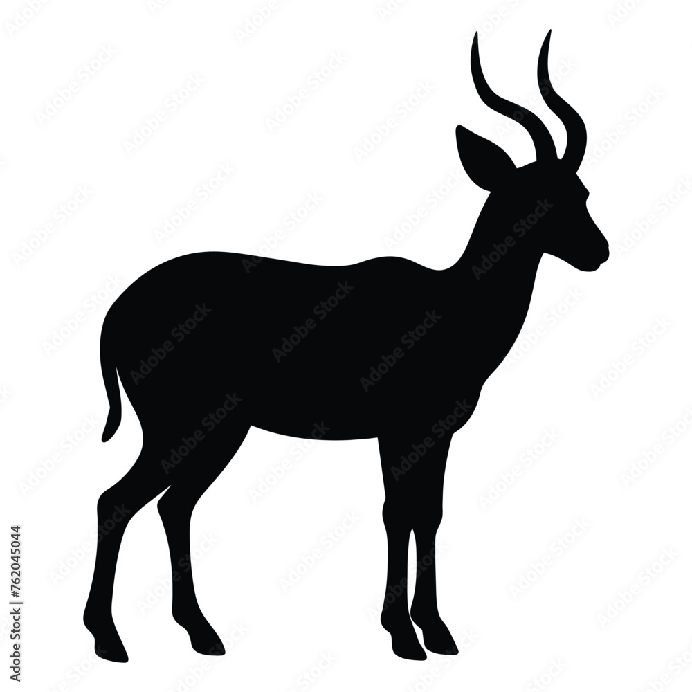 Obraz premium silhouette of a antelope on white