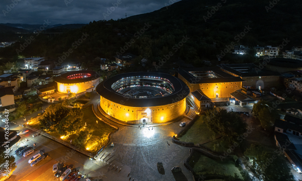 Yongding Scenic Spot of the Earthen Building in Fujian Province, China