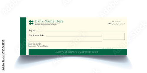 Bank check book template, corporate bank check book, 