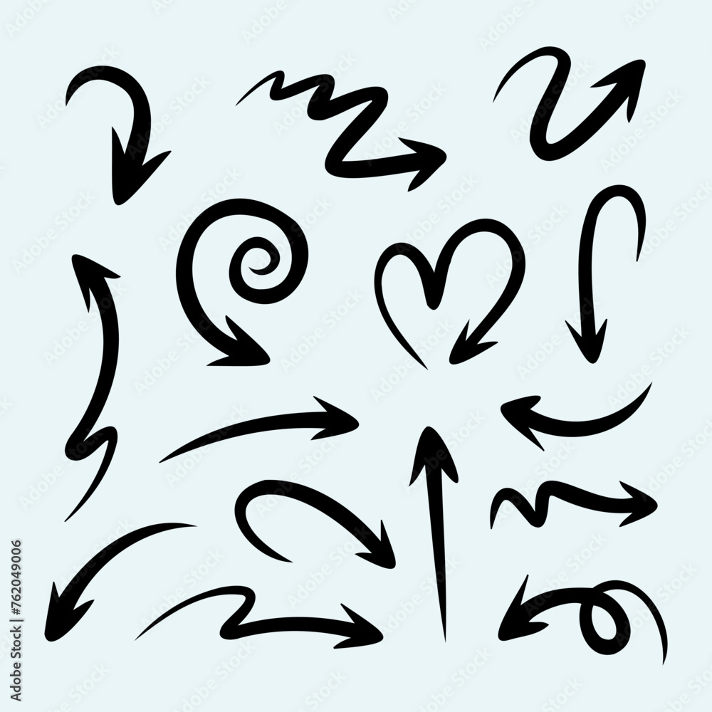 hand drawn arrow set. Doodle illustration. hand drawn arrow set. Doodle illustration.