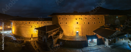 Yongding Scenic Spot of the Earthen Building in Fujian Province, China photo