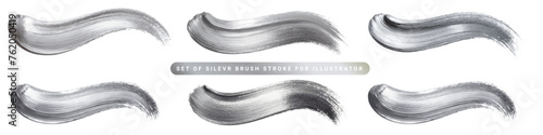 set of silver brush stroke for illustrator