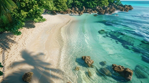tropical paradise where golden sands meet crystal-clear waters