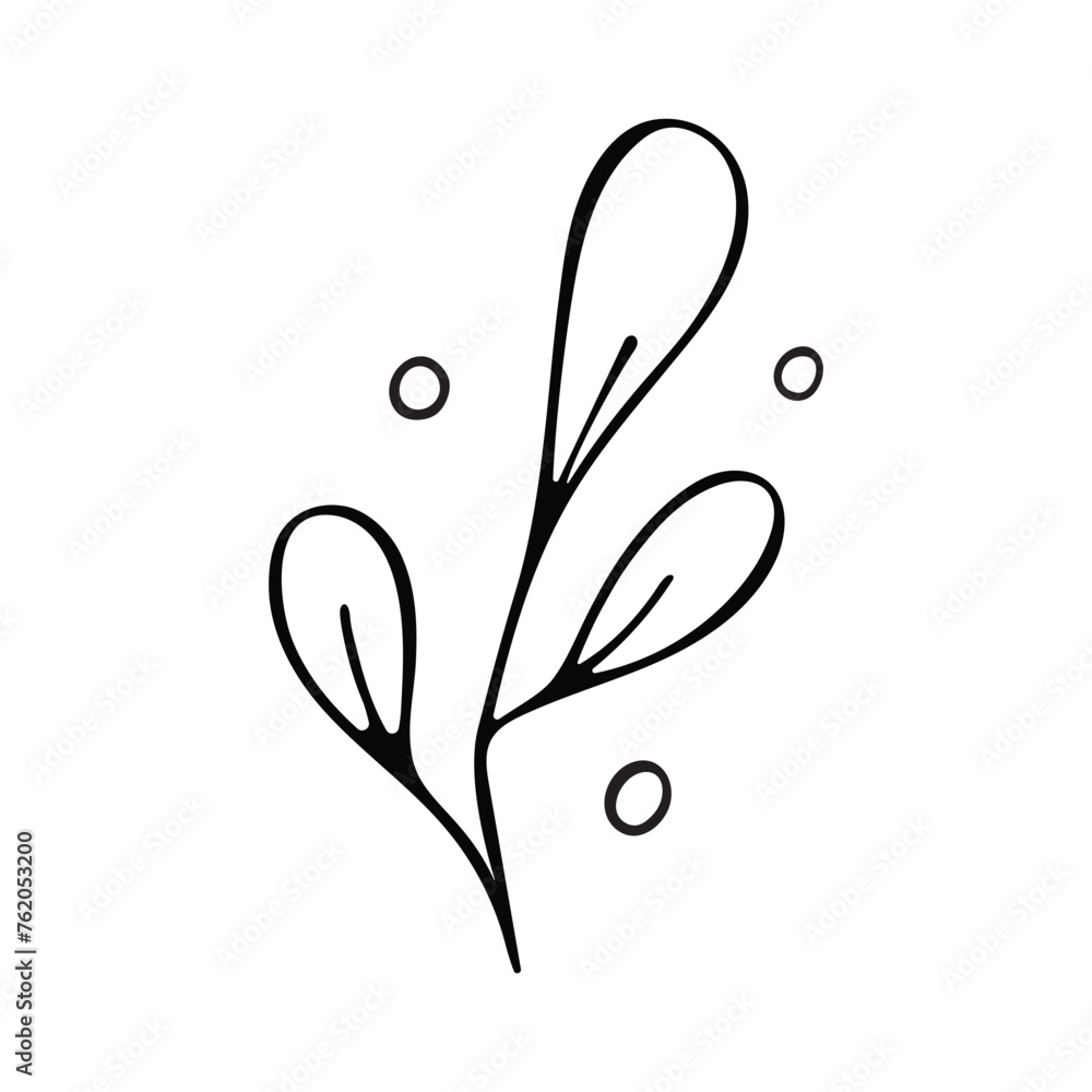 Vector illustration of wild plants, branches on a white background. Vector illustration of wild plants, branches on a white background.