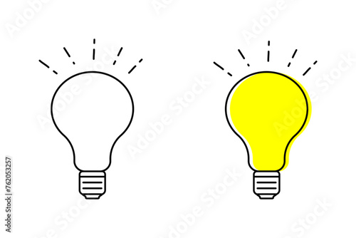 点灯した電球のイラスト