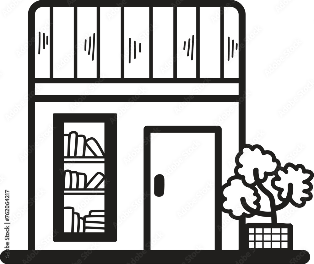 Hand Drawn Shop fronts and buildings in flat style Hand Drawn Shop fronts and buildings in flat style