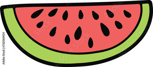 Hand Drawn watermelon in flat style