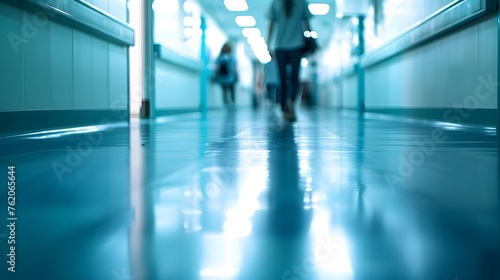 Hospital Corridor in Motion Blur: A Glimpse into the Busy World of Healthcare