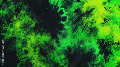 Tie dye pattern, texture. Abstract black and green background.