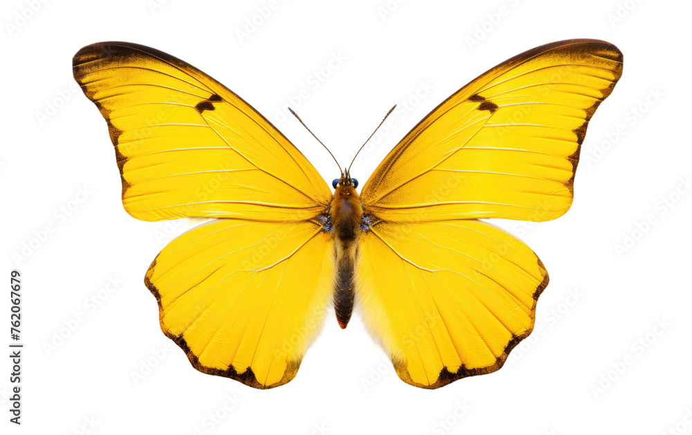 Yellow Butterfly With Black Spots on Its Wings. On a White or Clear Surface PNG Transparent Background. Yellow Butterfly With Black Spots on Its Wings. On a White or Clear Surface PNG Transparent Background.