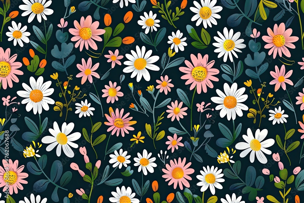Abstract daisy flowers vector background Abstract daisy flowers vector background