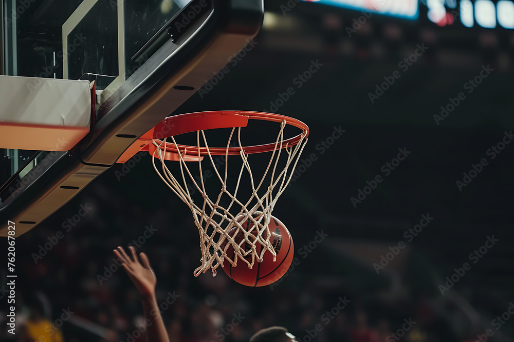 basketball hoop in the net