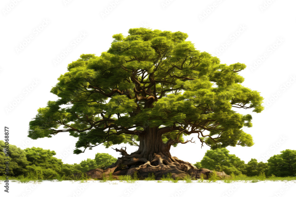 Majestic Tree With Abundant Green Leaves. On a White or Clear Surface PNG Transparent Background. Majestic Tree With Abundant Green Leaves. On a White or Clear Surface PNG Transparent Background.