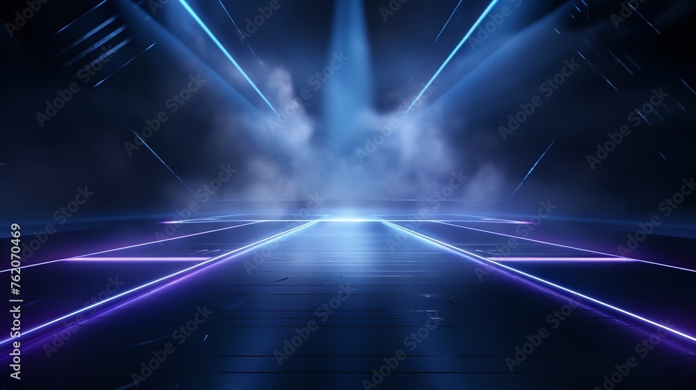Dark Stage Shows Blue and Purple Background: Abstract

 - obrazy, fototapety, plakaty 