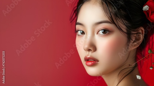 アジア人女性の美容イメージ（スキンケア・ボディケア・エステサロン）