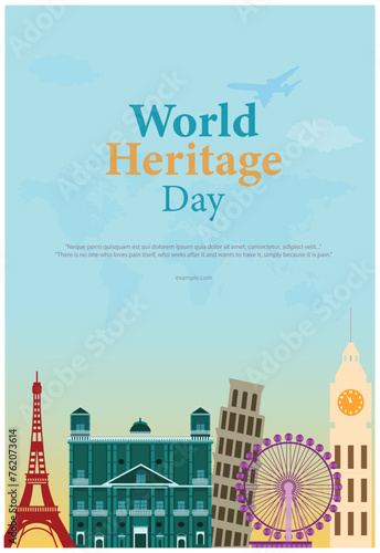 Vector illustration World Heritage Day Editable Post Banner Template