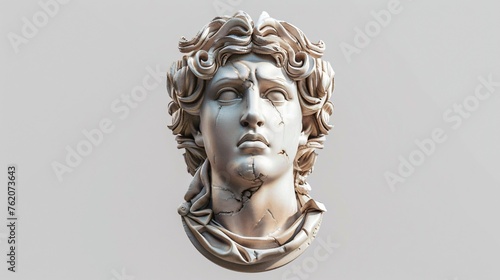 Sleek Greek God Head Graphic 3D Image.