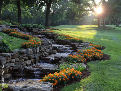 Sunbeam-kissed Rocks in a Virginian Yard photo