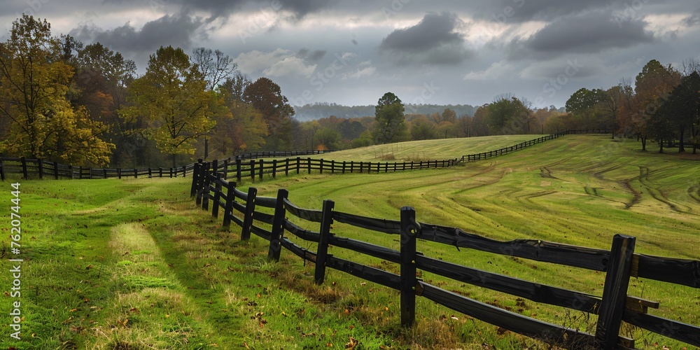 Equine Barrier Winds its Way Across the Countryside in Southern Kentucky.