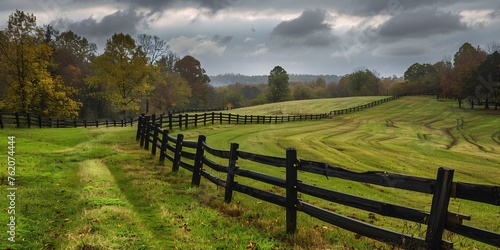 Equine Barrier Winds its Way Across the Countryside in Southern Kentucky.