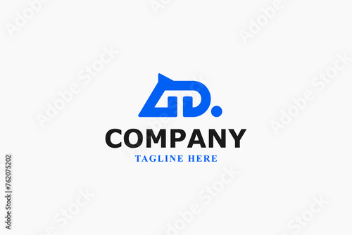 letter a and d mouse modern monogram logo