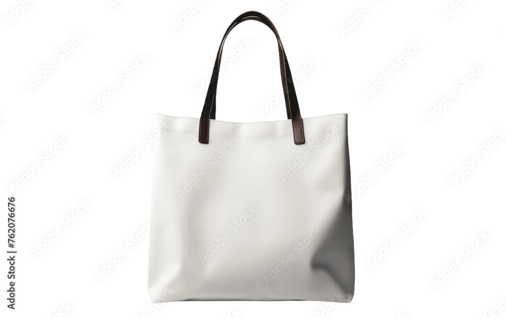 White Tote Bag on White Background. On a White or Clear Surface PNG Transparent Background. White Tote Bag on White Background. On a White or Clear Surface PNG Transparent Background.