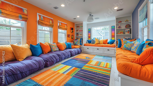 Vibrant Children's Playroom Organization with a Colorful Twist