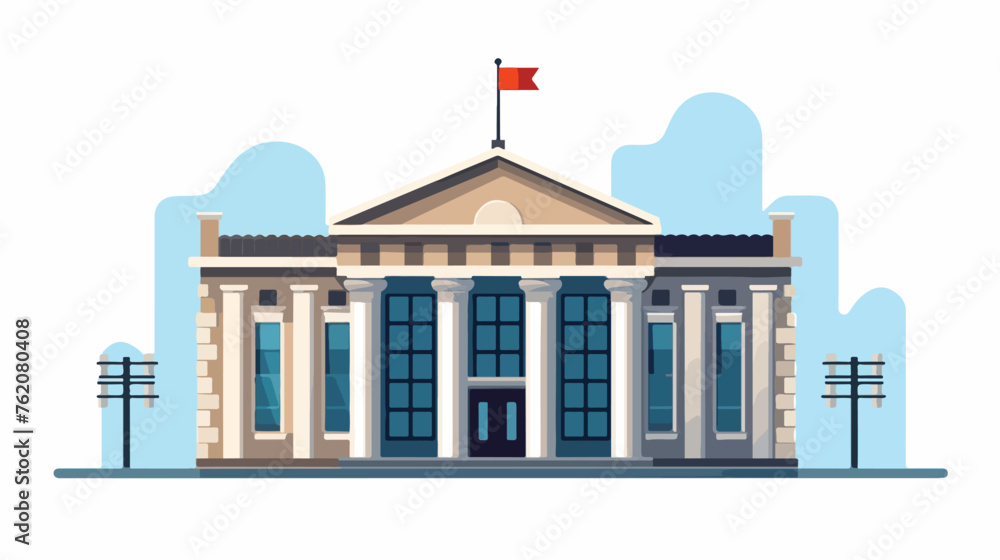 Bank building flat icon vector illustration flat vector