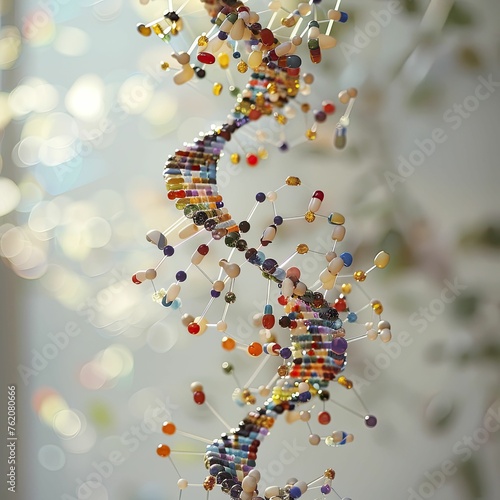Cellular Symphonies. Abstract Orchestras of Genes and Medications Playing in Unison. photo