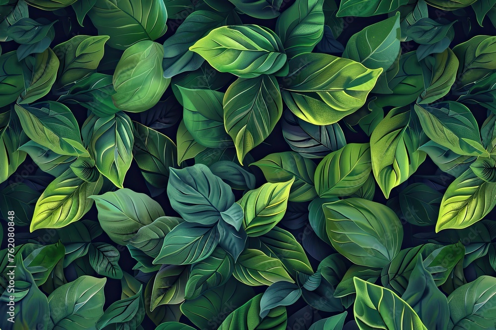 Green leaves seamless pattern background Green leaves seamless pattern background