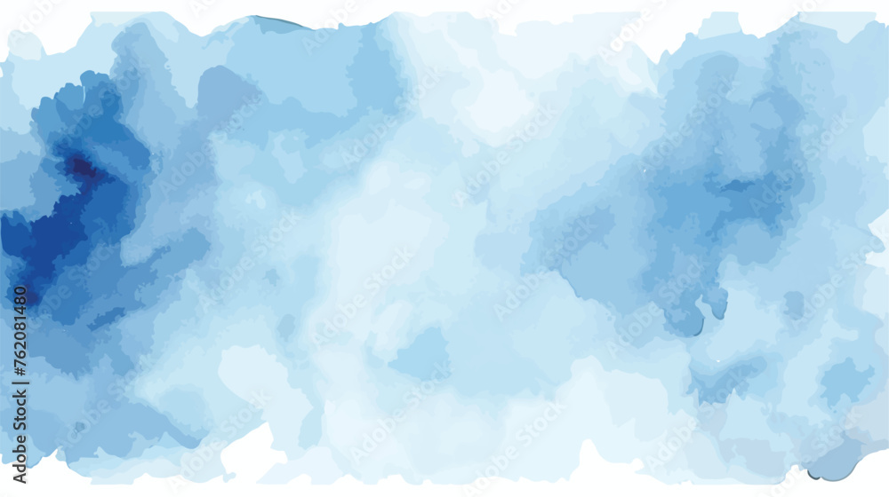 Blue watercolor hand painted background isolated on white background 