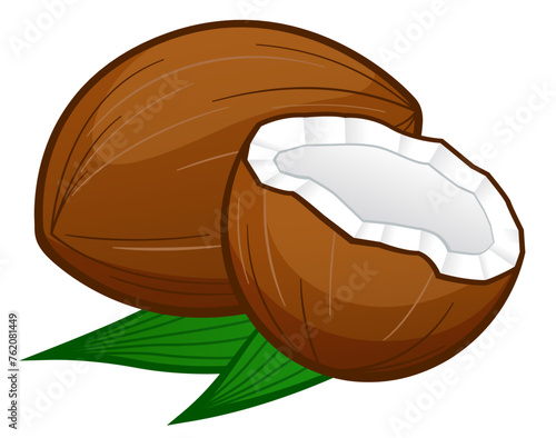coconut cartoon on white background