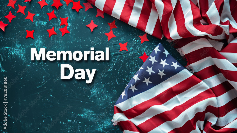 Obraz premium Memorial Day background with written Memorial Day