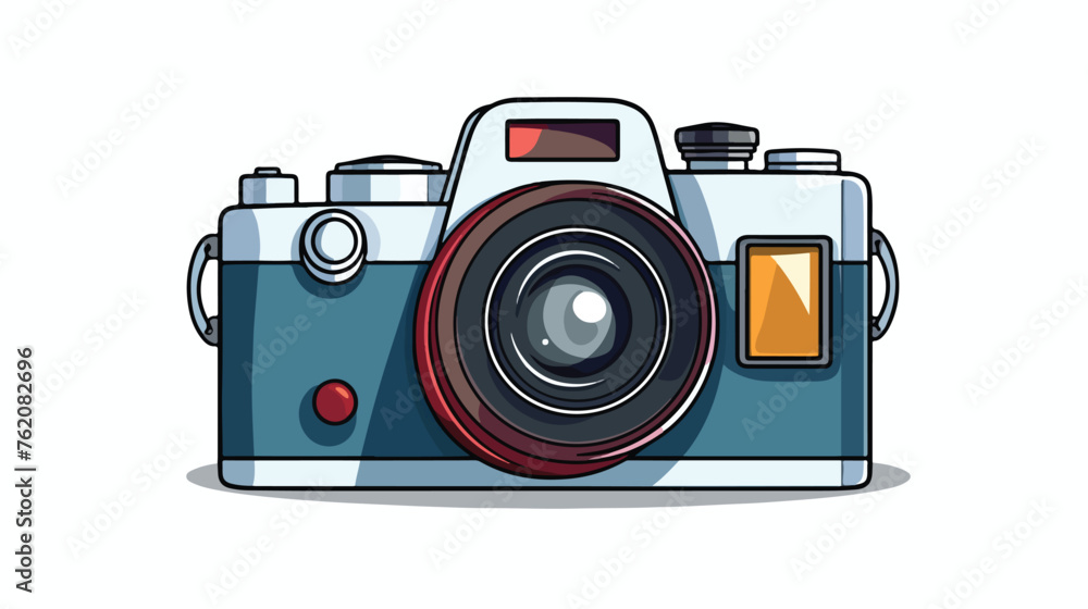 Camera icon flat vector isolated on white background