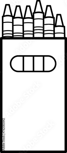 Crayon Box Outline Illustration Vector