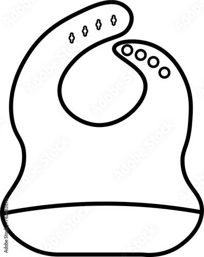 Baby Bib Outline Illustration Vector