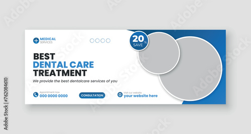 Medical Facebook cover design template, hospital web banner design, dental cover design. Medical social media cover.	