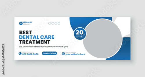 Medical Facebook cover design template, hospital web banner design, dental cover design. Medical social media cover.	