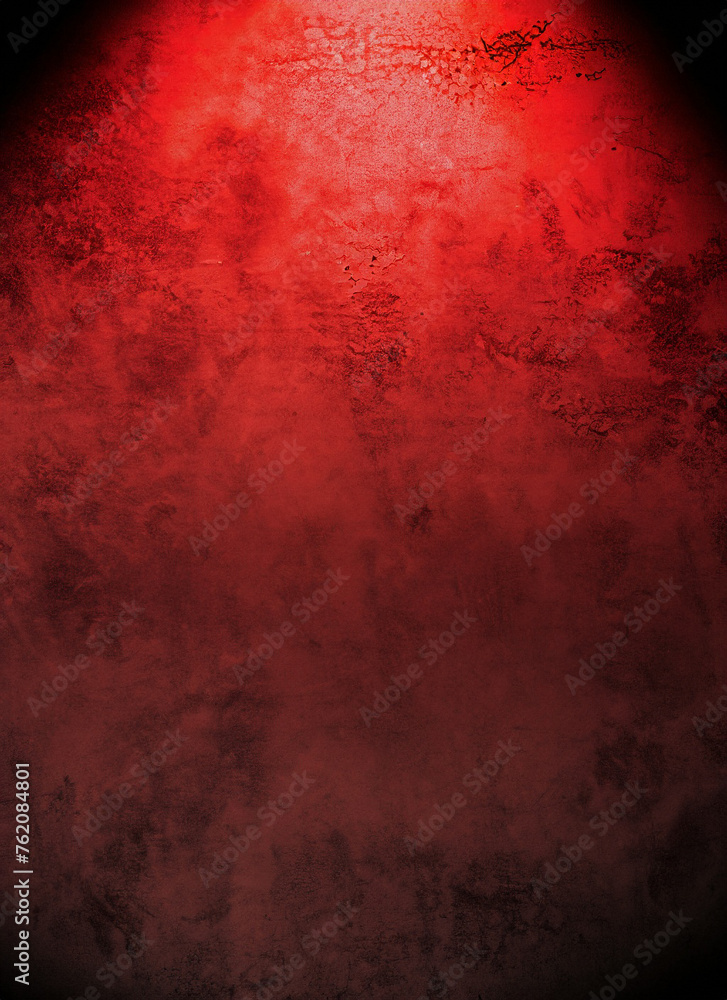 Dark Halloween Grunge Texture Background with red spotlight; copy space