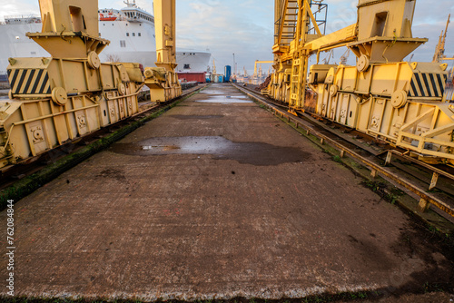 the quay of the ship repair yard including cranes © Mike Mareen