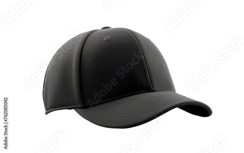 Black Baseball Cap on White Background. On a White or Clear Surface PNG Transparent Background.