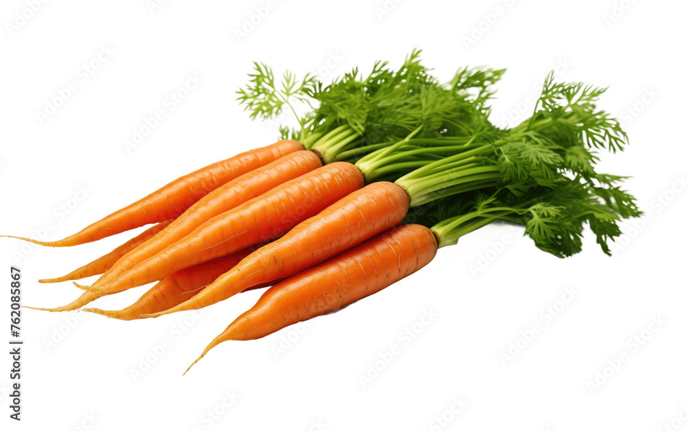 A Bunch of Carrots With Green Tops on a White Background. On a White or Clear Surface PNG Transparent Background. A Bunch of Carrots With Green Tops on a White Background. On a White or Clear Surface PNG Transparent Background.