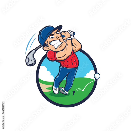 Mascot golf player, golf mascot logo