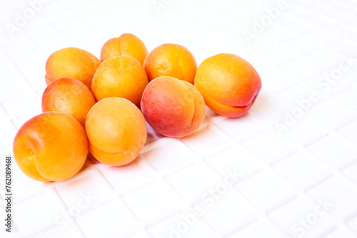 Fresh ripe apricot fruits, tast of warm summer photo