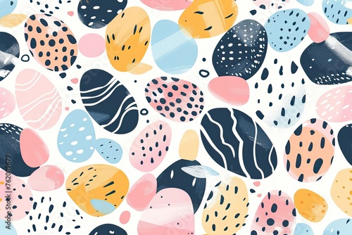 Seamless pattern of Easter eggs. Modern abstract seamless pattern