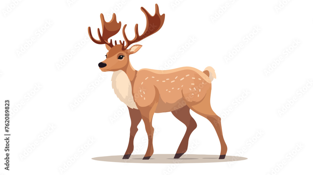 Christmas reindeer cartoon flat vector