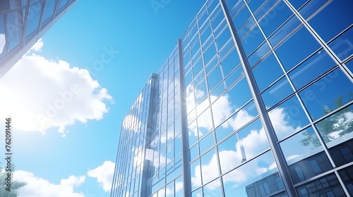 Modern Office Building with Blue Sky and Glass  