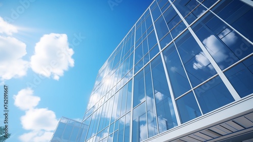 Modern Office Building with Blue Sky and Glass  