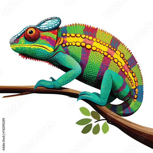 Chameleons Clipart isolated on white background